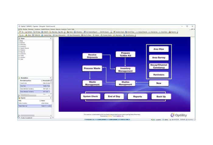 Optility Nuclear Medicine Management Software