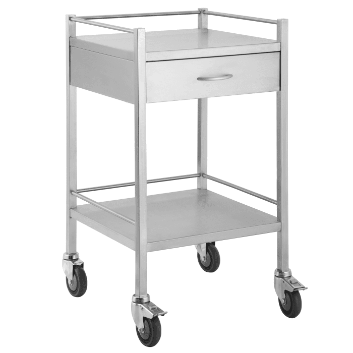 Stainless Steel Trolley - One Drawer - Image 4