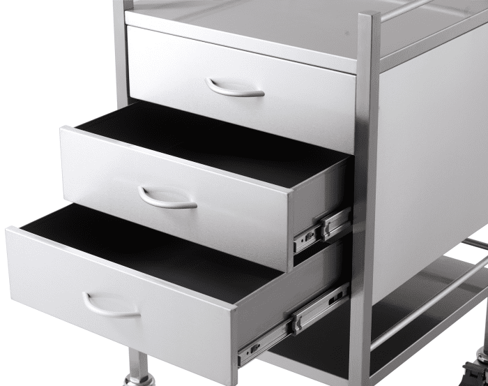 Stainless Steel Trolley - Three Drawer - Image 2