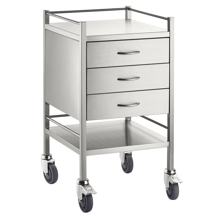 Stainless Steel Trolley - Three Drawer - Image 4